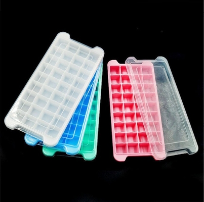 Lebensmittelqualität 24 36 Quadrateneiswürfel Silicone Form mit Kunststoff PP und PP-Abdeckung