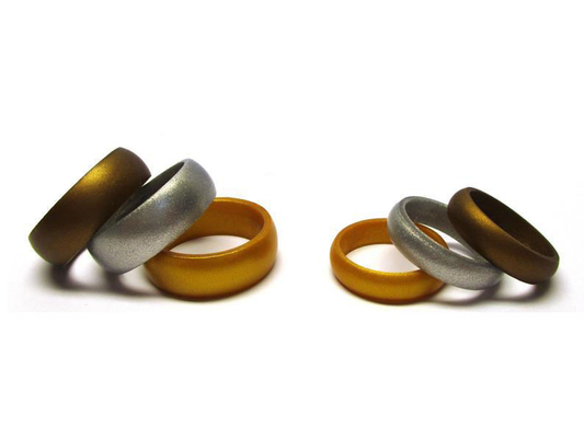 Flexible Finger Ring Metallische Silikon Hochzeitsringe mit Formen