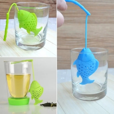PORTABLE Öko-freundliche Tee-Infuser mit wiederverwendbarem Silikon-Sieber und mehrfarbigen