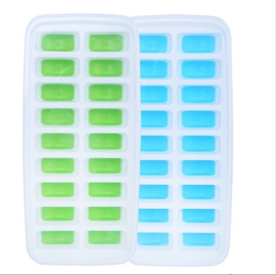 18 Hohlraum Umweltschutzfreundliche Silikon-Eiswürfel Tray Form mit abnehmbarem Deckel Dauerstoff