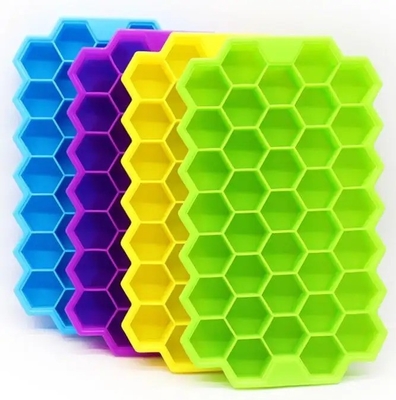 Nachhaltige Eiscreme-Hersteller Heißklappbare 37-Hohlraum-Honighals-Silicone-Eis-Tray mit Deckel
