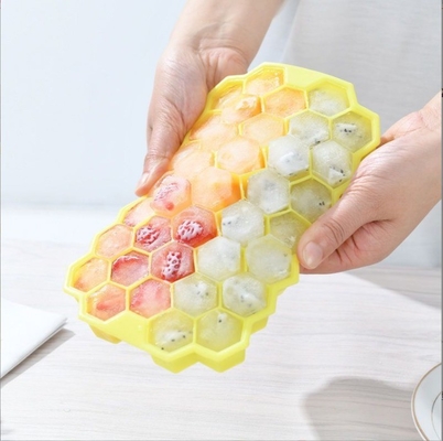Nachhaltige Eiscreme-Hersteller Heißklappbare 37-Hohlraum-Honighals-Silicone-Eis-Tray mit Deckel