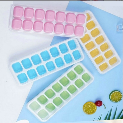 Vorräte von 14 Kavitäts-Eiswürfel-Hersteller-Formen mit Deckeln und BPA-freiem PP-Kunststoff
