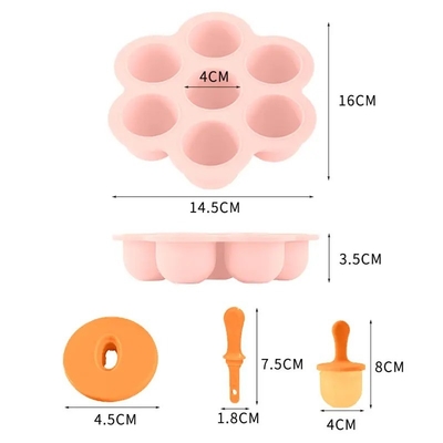 Lebensmittelqualität Silikon-Eisform 7 Löcher Eiscreme DIY Eiscreme-Box Silikon-Eiscreme-Form