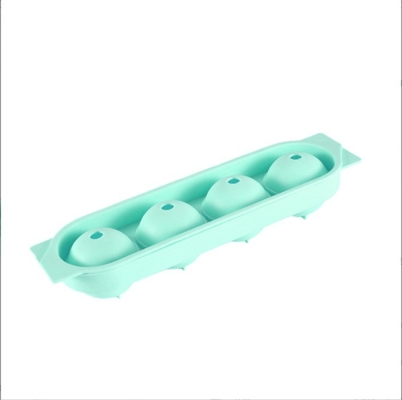 Silikon-Eiswürfel Tray Formen Kristallklar 4 Hohlraum tragbare runde Kugel Kugelmacher