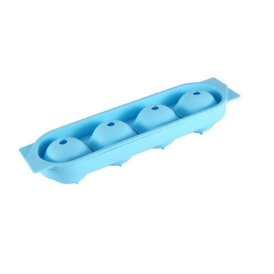 Silikon-Eiswürfel Tray Formen Kristallklar 4 Hohlraum tragbare runde Kugel Kugelmacher
