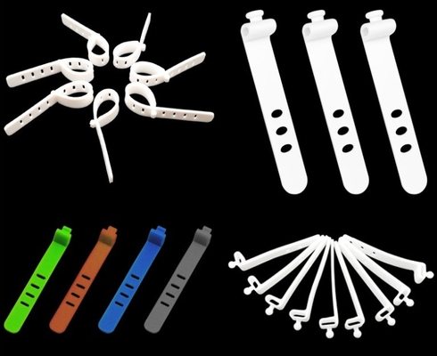 MVQ Custom Moulding Silicone Gummi geformtes Teil für multifunktionales verstellbares Kabelband