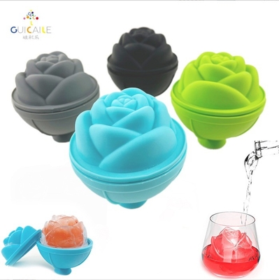 Eiswerkzeuge Rose Blume Form Silikon Schimmel Eiskiste Eiskuppen Silikon Gesichts Eis Roller