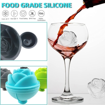Eiswerkzeuge Rose Blume Form Silikon Schimmel Eiskiste Eiskuppen Silikon Gesichts Eis Roller