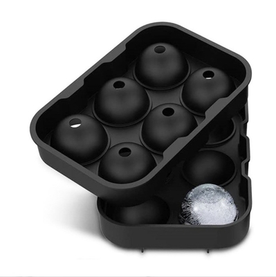 Eiscreme-Hersteller haben 6 Hohlräume für Lebensmittel Silicone Eiswürfelkugel-Trägform mit Deckel