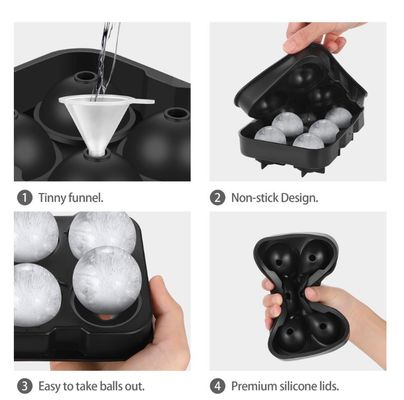 Schnell machen Sie Whisky-Rundenkugeln mit einem wiederverwendbaren Silikon-Eiswürfel