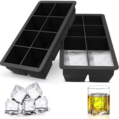 Vorräte 4 6 8 Hohlraum Silikon Eisbecher Form mit Deckel Große Quadratform Eiswürfelmacher