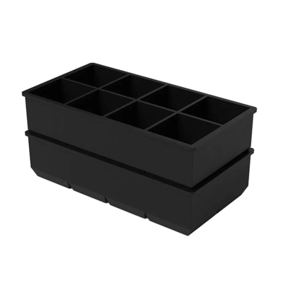 Vorräte 4 6 8 Hohlraum Silikon Eisbecher Form mit Deckel Große Quadratform Eiswürfelmacher