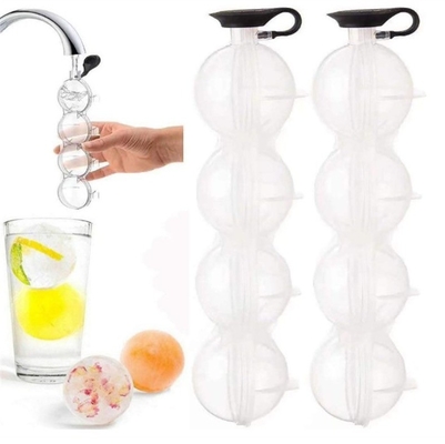 DIY Silikon-Eismaschine Whiskey Eishockey Vier-Loch-Form Runde Plastik-Eiskugel-Form