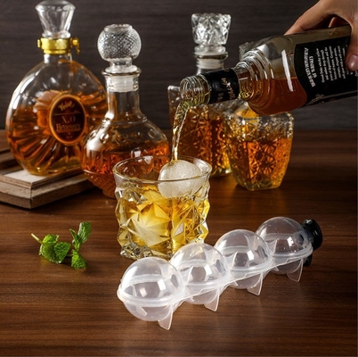 DIY Silikon-Eismaschine Whiskey Eishockey Vier-Loch-Form Runde Plastik-Eiskugel-Form