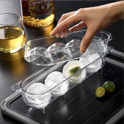 Ball Eis Box 4 Stück PET Kunststoff Lebensmittelqualität Fancy Eiswürfel Tabelle für Küchenzubehör