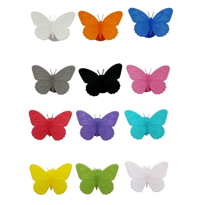 Silikon Cute Butterfly Design Wein Glasflasche Becher Tasse Identifizierungs-Tags
