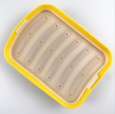 Kuchen-Werkzeuge Lebensmittel-Grad DIY wiederverwendbare Silikon-Wurst Schimmel machen mit 6 Hohlräumen Hot Dogs Backschimmel
