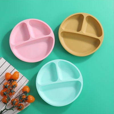 Silikon Kinder Tischgeschirr Teller mit Saugbecher Dinnerware Typ Teller Produktion