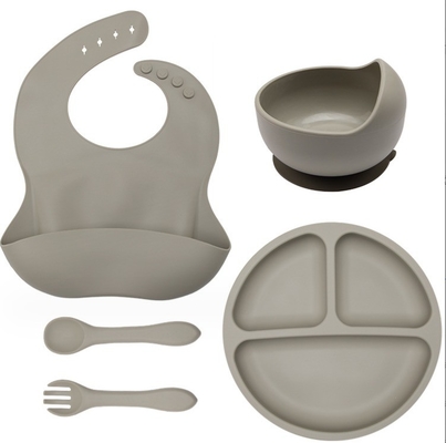 Nahrungsmittelqualität Silikon Baby Teller Set Top-Seller Neugeborenen Geschenk Set mit keiner Design-Stil