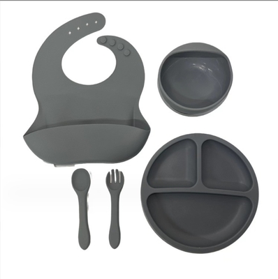 Nahrungsmittelqualität Silikon Baby Teller Set Top-Seller Neugeborenen Geschenk Set mit keiner Design-Stil