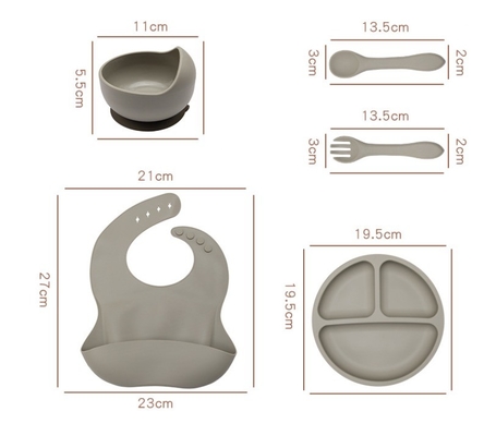 Nahrungsmittelqualität Silikon Baby Teller Set Top-Seller Neugeborenen Geschenk Set mit keiner Design-Stil