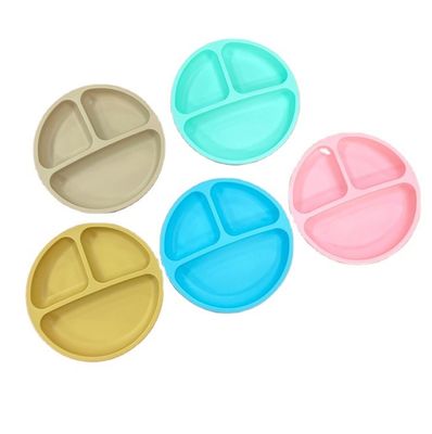 Baby-Tischgeschirr BPA-frei leichte weiche Silikonplatte mit Saugdesign