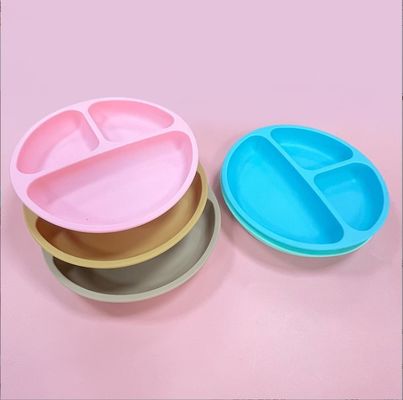 Baby-Tischgeschirr BPA-frei leichte weiche Silikonplatte mit Saugdesign