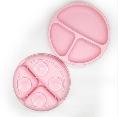 Baby-Tischgeschirr BPA-frei leichte weiche Silikonplatte mit Saugdesign