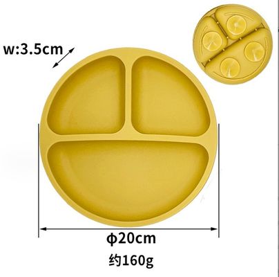 Baby-Tischgeschirr BPA-frei leichte weiche Silikonplatte mit Saugdesign