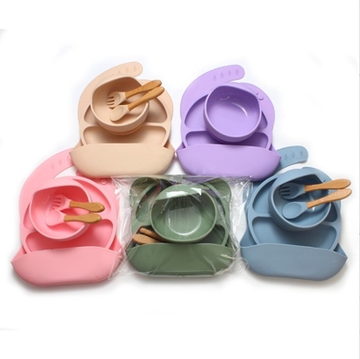 5 Stück Weichlöffel BPA Babyspeise Löffel Gabel Set Utensilien Silikon Baby Set für den Markt
