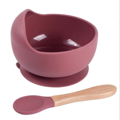 2 Packungen Silikon-Kinderspeisungsset Saugschüssel und Löffel