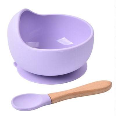 2 Packungen Silikon-Kinderspeisungsset Saugschüssel und Löffel