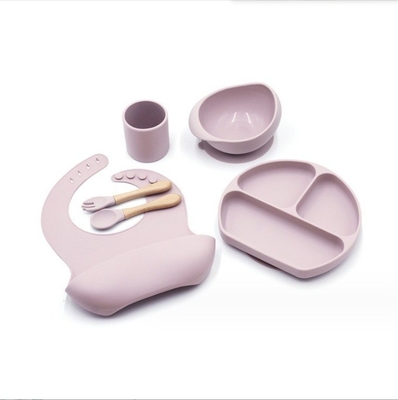 Silikon-Fütterungs-Set Top-Verkäufer Baby-Versorgung Baby-Teller Set Neugeborene Set Geschenk