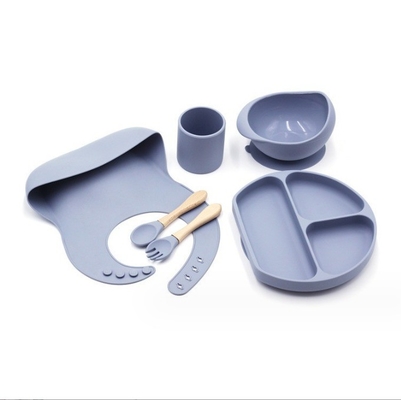 Silikon-Fütterungs-Set Top-Verkäufer Baby-Versorgung Baby-Teller Set Neugeborene Set Geschenk