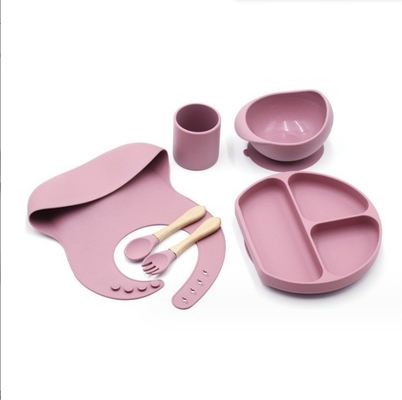 Silikon-Fütterungs-Set Top-Verkäufer Baby-Versorgung Baby-Teller Set Neugeborene Set Geschenk
