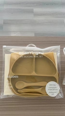 Silikon-Fütterungs-Set Top-Verkäufer Baby-Versorgung Baby-Teller Set Neugeborene Set Geschenk