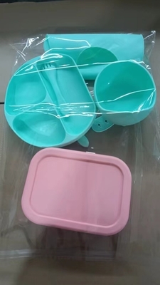 Silikon Baby Fütterung Set 5pcs Beste wasserdichte Sicherheit einfach saubere Schüssel mit Löffel Bib