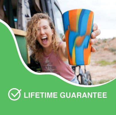 Silikonbecher für Lebensmittel mit Griff für Reise Camp Custom Logo BPA-frei Trinkbecher