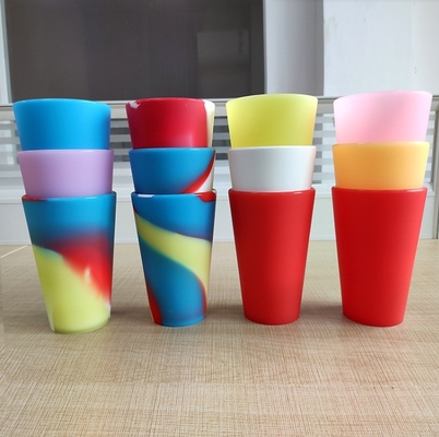 Silikon für Lebensmittel 480 ml Tie Dye Silikon-Tumbler Tassen für Trinkwasser und Kaffee