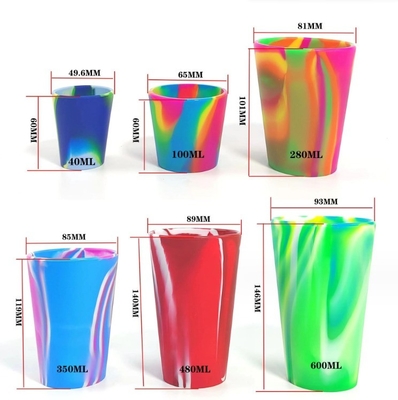 Einfach zu reinigen 40ml-600ml Silikon Weinglas Custom Logo Silikon Biermug Kaffeemug
