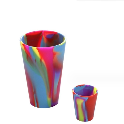 Silikon-Tasse für Lebensmittel, zusammenklappbar, unzerbrechlich Trinkbecher für Reisen, gemischte Farbe
