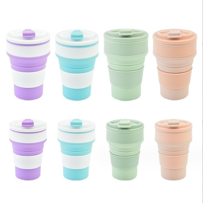 350 ml Volumen-Food-Grade zusammenklappbare Silikon-Sportwasserflasche mit individuellem Logo