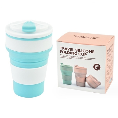 350 ml Volumen-Food-Grade zusammenklappbare Silikon-Sportwasserflasche mit individuellem Logo
