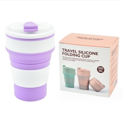 350 ml Volumen-Food-Grade zusammenklappbare Silikon-Sportwasserflasche mit individuellem Logo