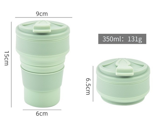 350 ml Volumen-Food-Grade zusammenklappbare Silikon-Sportwasserflasche mit individuellem Logo