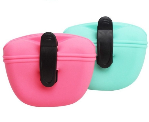 Schneidedienst Silikon Portable Dog Treat Bag mit Magnetverschluss und Taille Clip Tasche