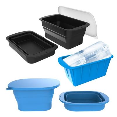 Einfach zusammenklappbare große Eiswürfel Tray wiederverwendbare Silikon-Eisblock Form für extra große Blöcke