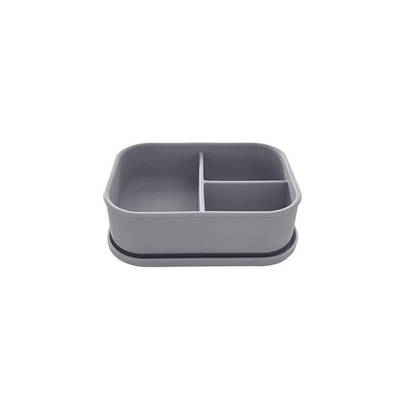Lebensmittelbehälter und Küchenspeicher 3 Abteilungen Silikon-Bento-Lunchbox für Kinder