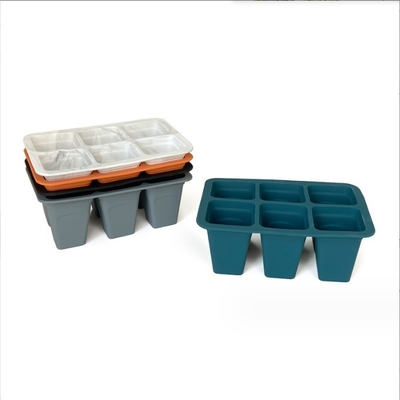 6 Zellen Silikon-Plastik-Kinderzimmer-Tablets Quadrate Blumenkrüge Pflanzereien für die Gartenbearbeitung